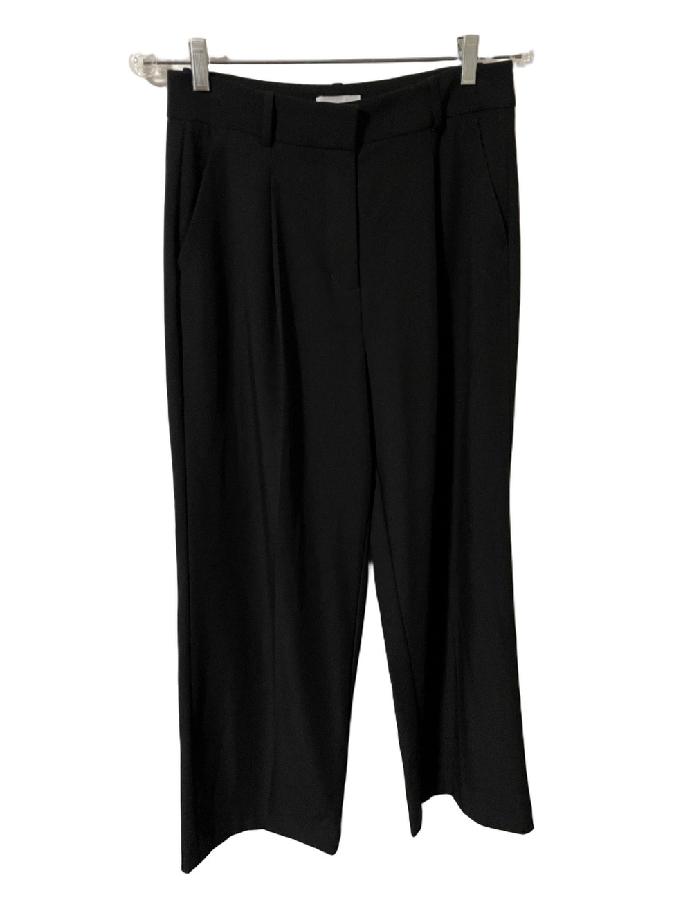 Kit and Ace Black Wide-Leg Pleated Pants Size 8